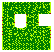 Darstellung der Fräsbahnen